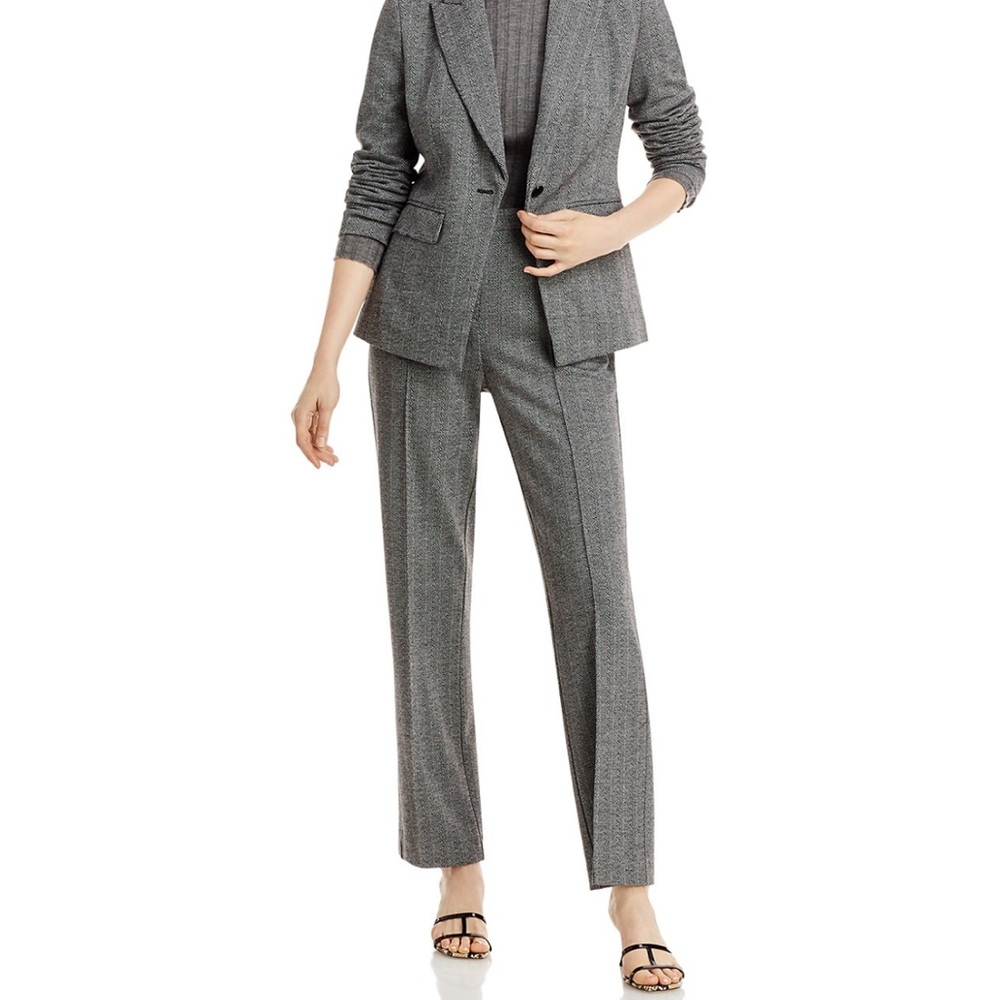 T Tahari Herringbone Straight Leg Pants